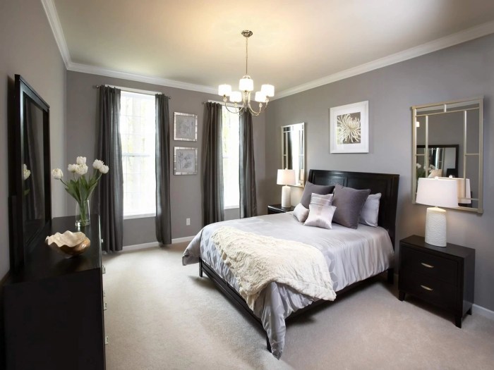 How to decorate a gray wall bedroom