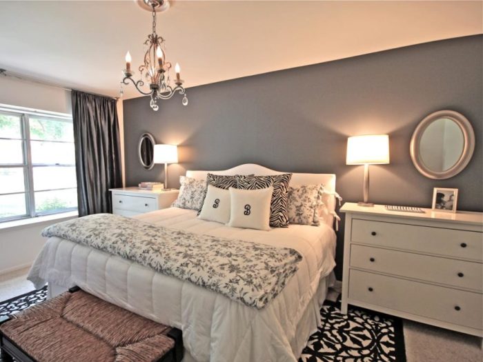 How to decorate a gray wall bedroom