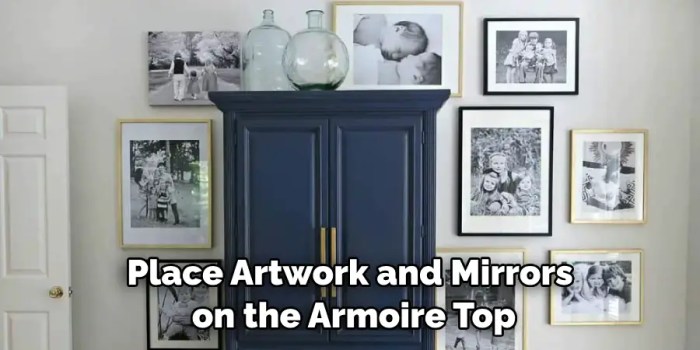 How to decorate top of armoire in bedroom