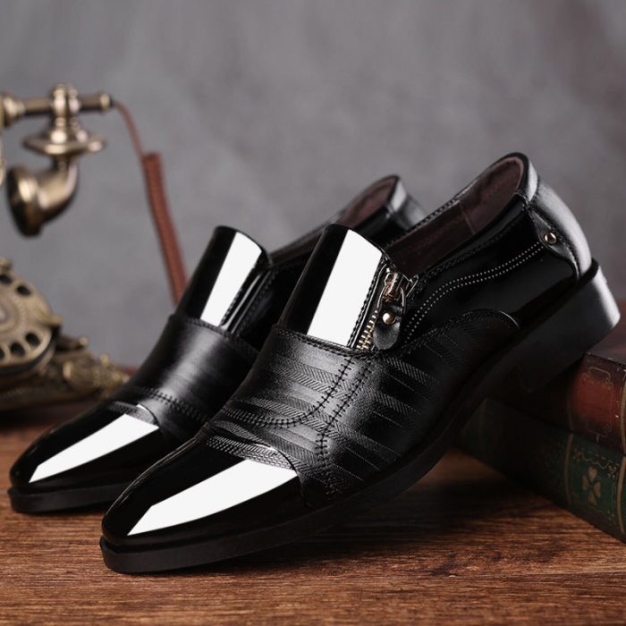 Shoes men dress mens italian leather fancy size high style quality business zipper